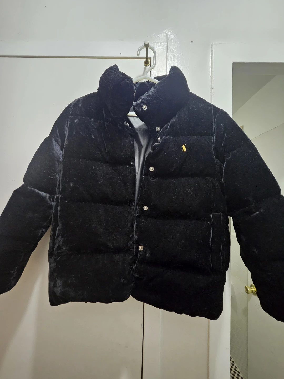 Polo Ralph Lauren Black Velvet Puffer Jacket - photo 2