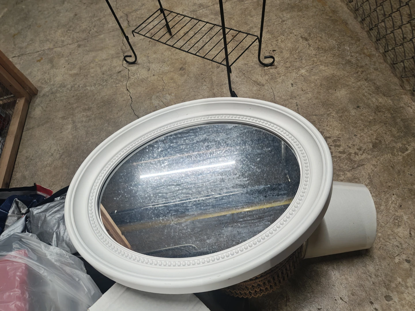 Oval Beaded Frame Mirror