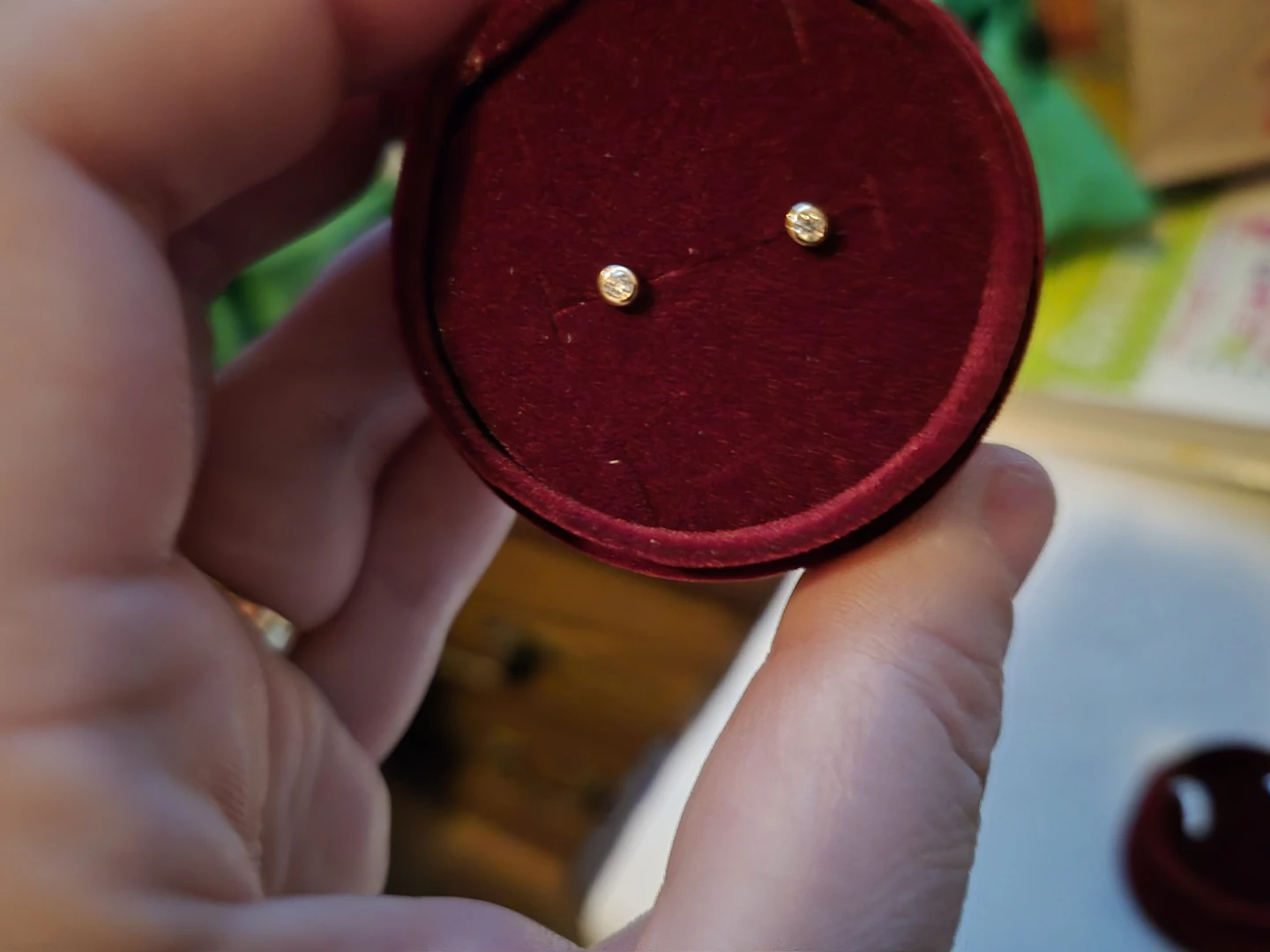 Gold Diamond Stud Earrings
