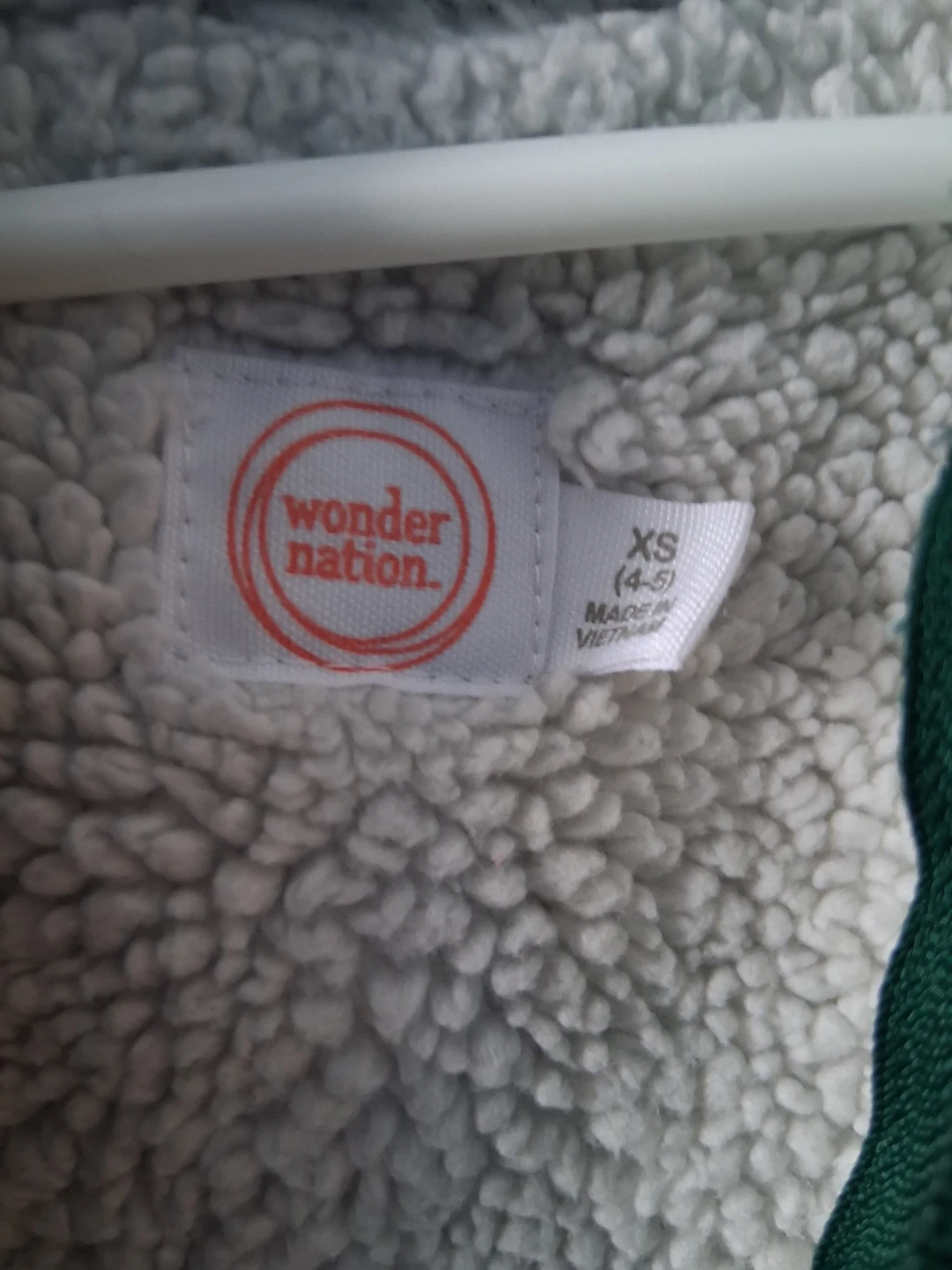 Wonder Nation Green Fleece Lined Hoodie Size XS (4-5) - photo 2