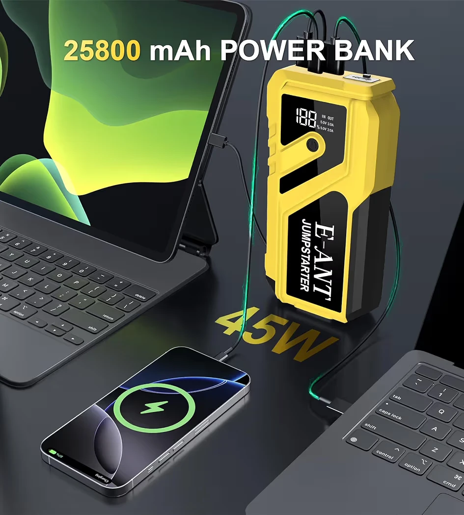 🆕️ E-ANT 3000A 12V PEAK CAR BATTERY JUMP STARTER - photo 4