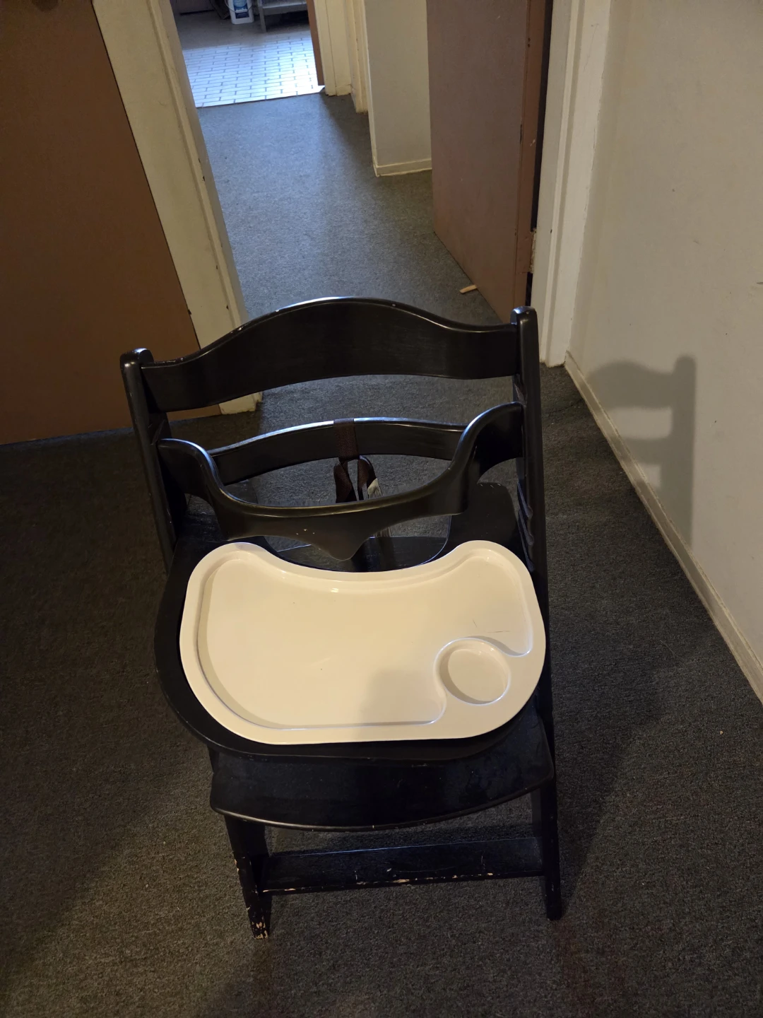 Baby Black, Wooden High Chair with Tray and Cushion - photo 3