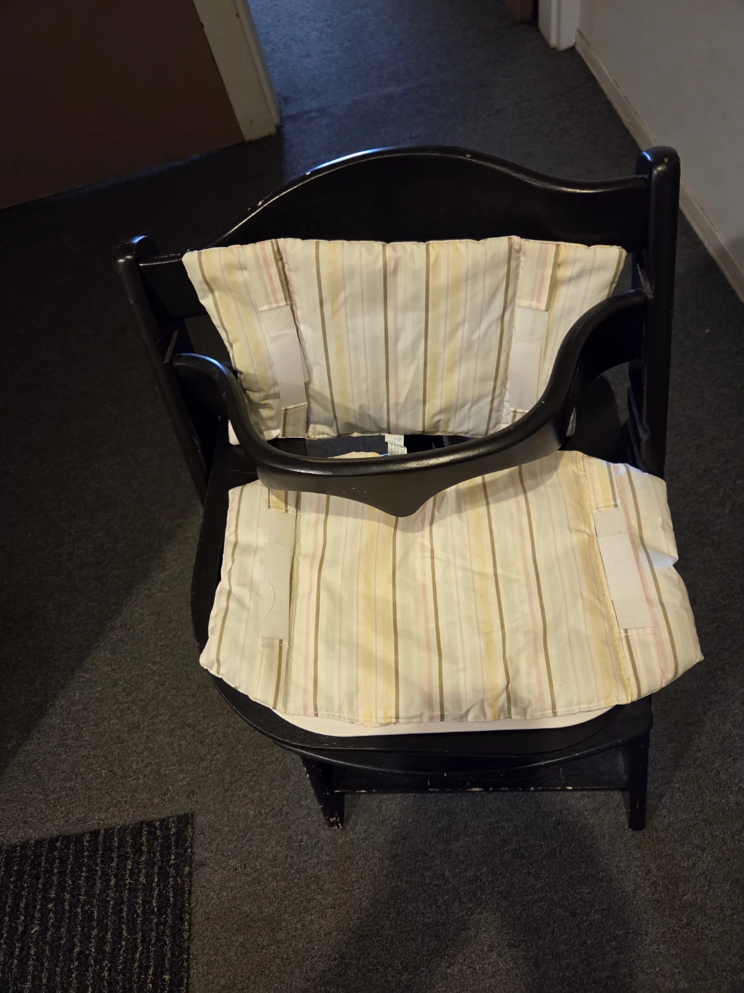 Baby Black, Wooden High Chair with Tray and Cushion - photo 5