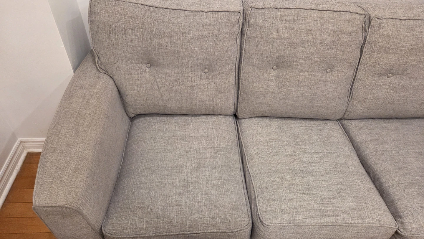 Light Grey Three-Seat Sofa - photo 2