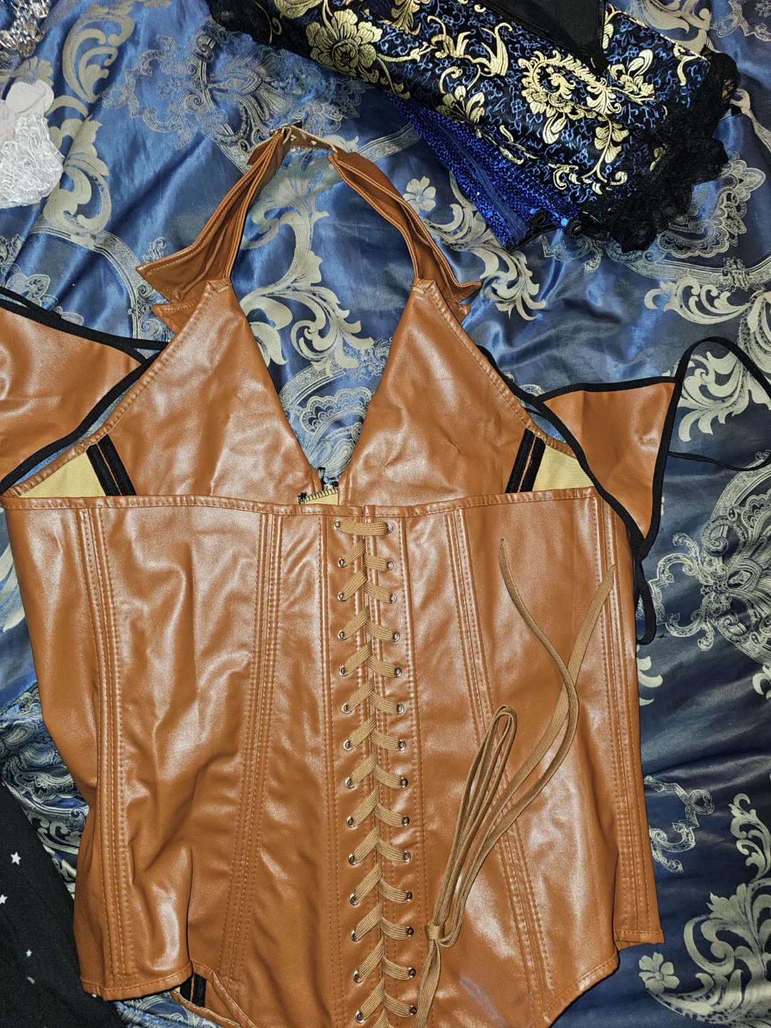 Spicy Lingerie Brown Faux Leather Corset 6X - photo 4