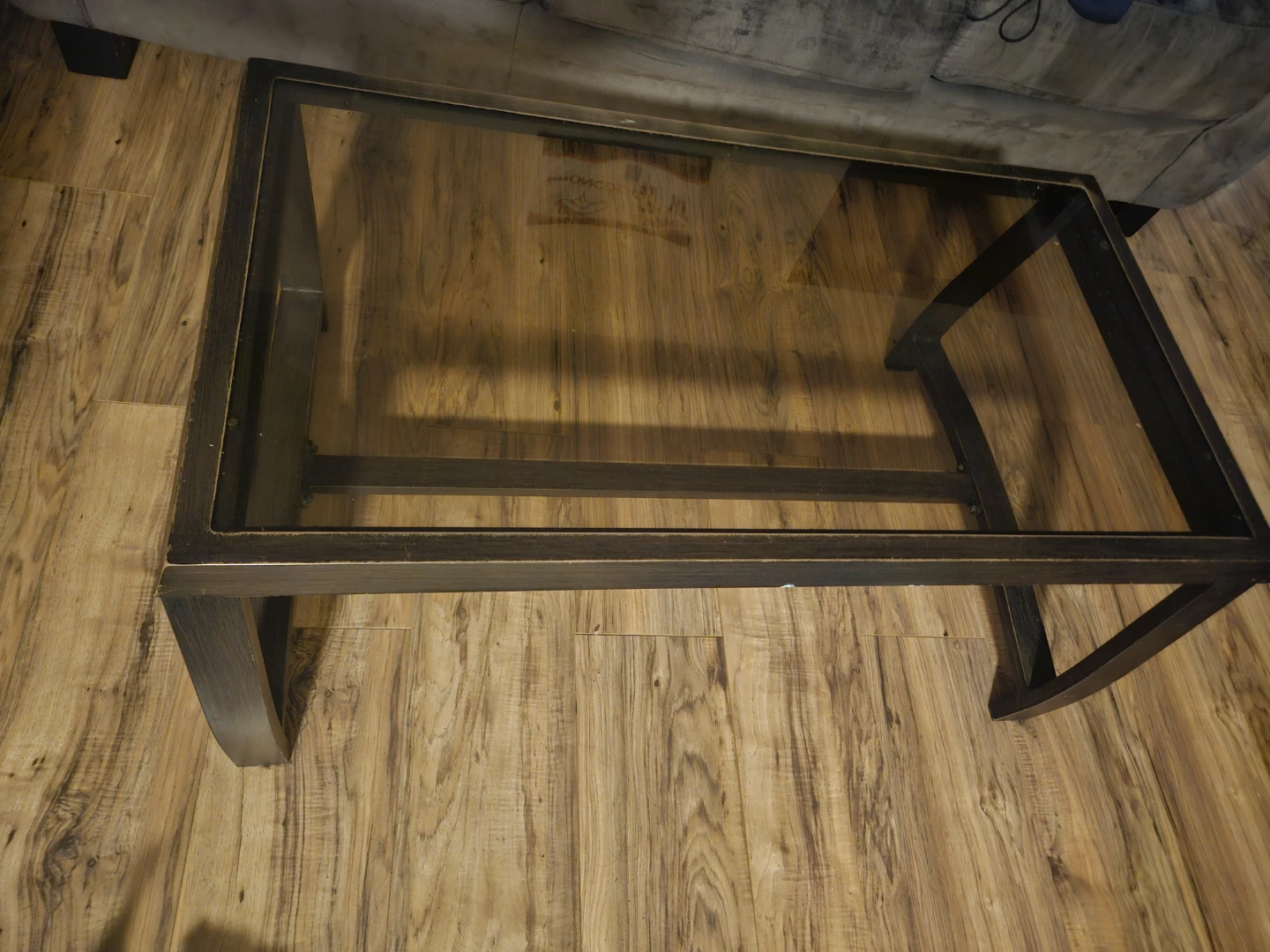Dark Wood and Glass Coffee Table - photo 2