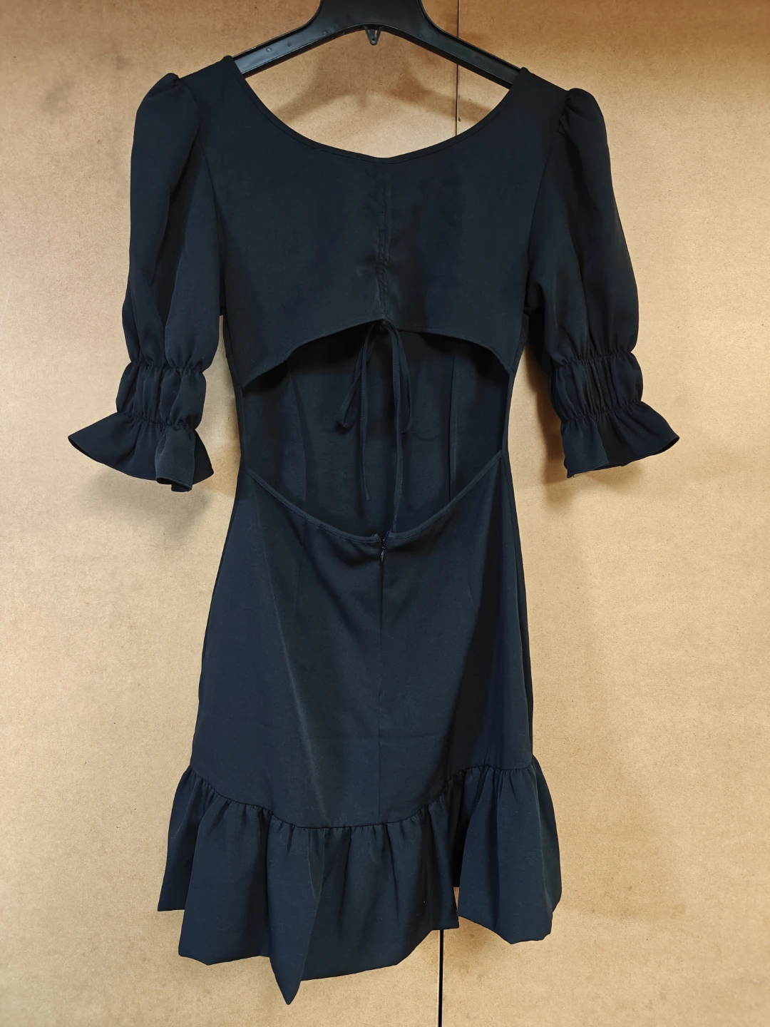 Black Knee Length Open Back Dress - photo 2