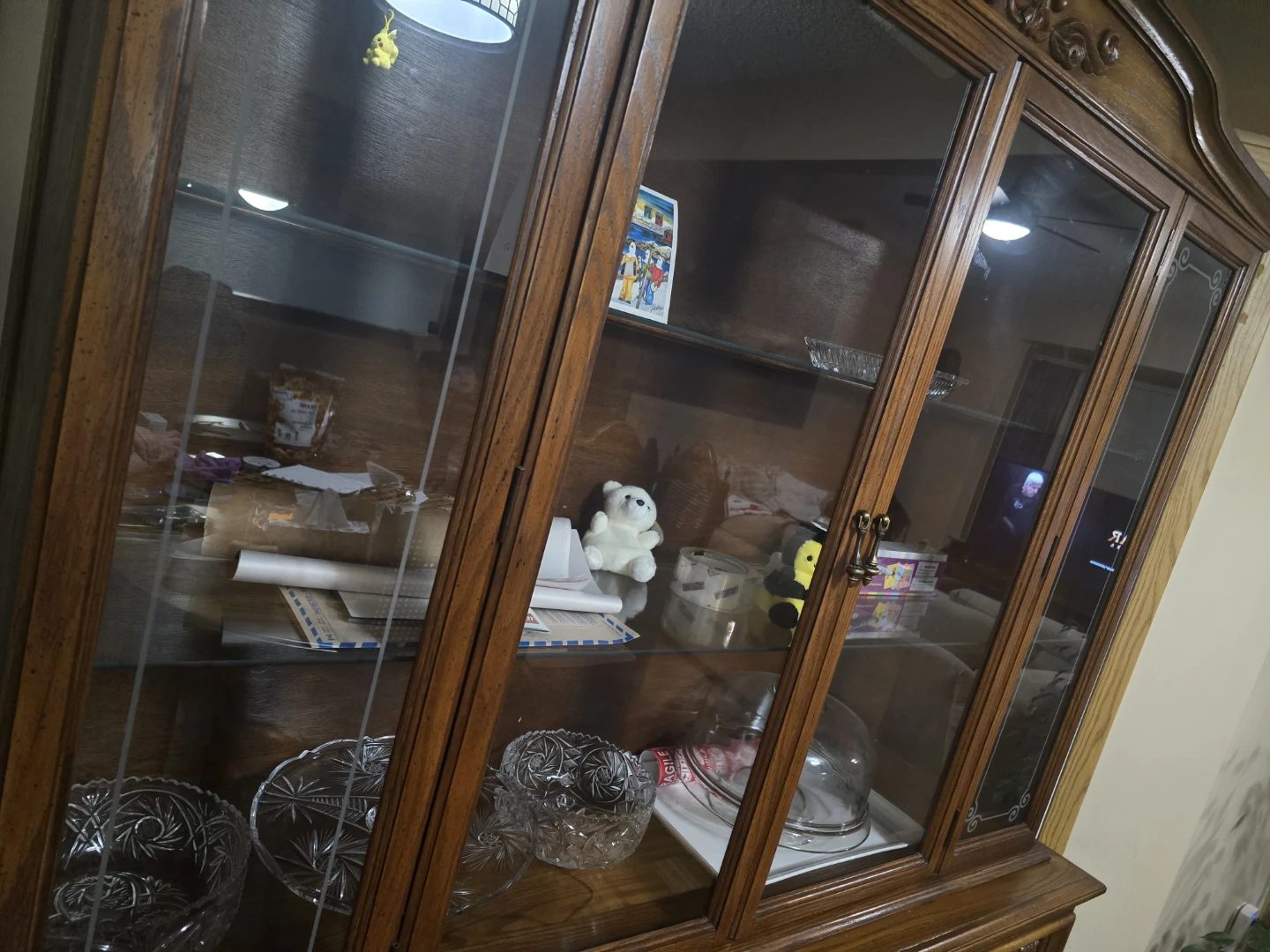 Vintage Wooden China Cabinet Hutch - photo 2