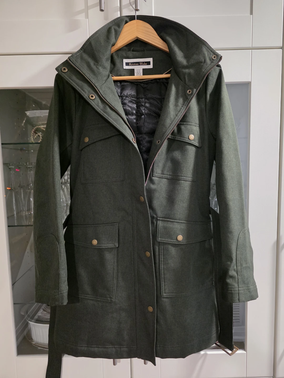 Kristen Blake Olive Green Coat - Size M