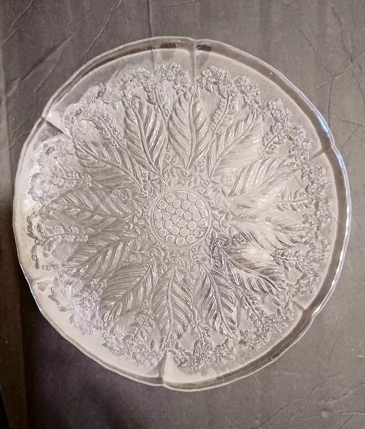 12.5" Floral Crystal Platter