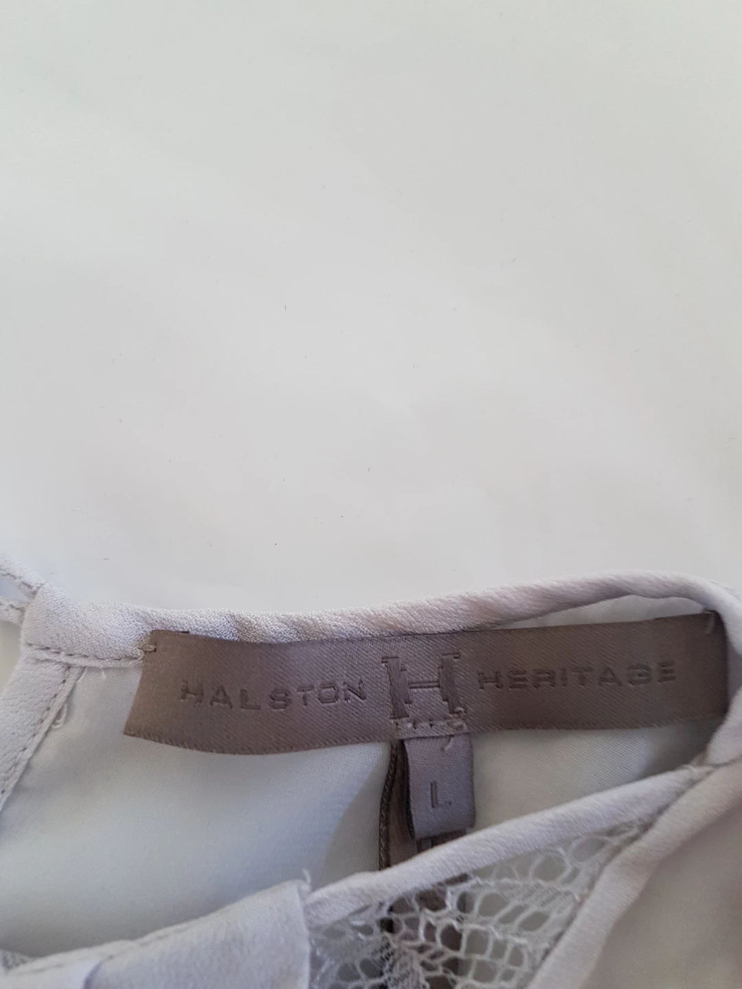 Halston Heritage Lace Trim Tank Top - Lavender - Size L - photo 3