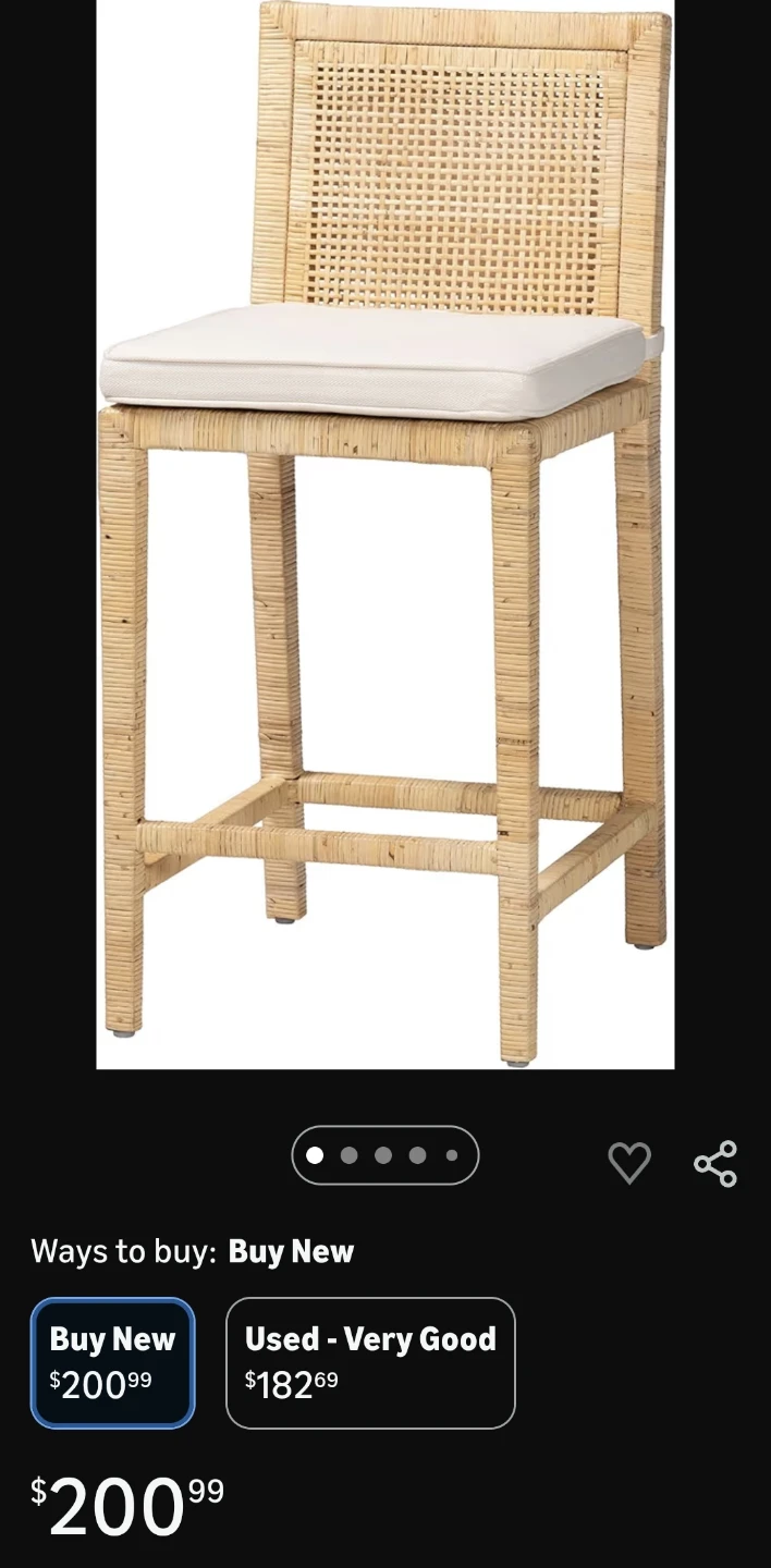 (4) Bali & Pari Sofia Rattan Counter Stool - Light Honey - photo 2