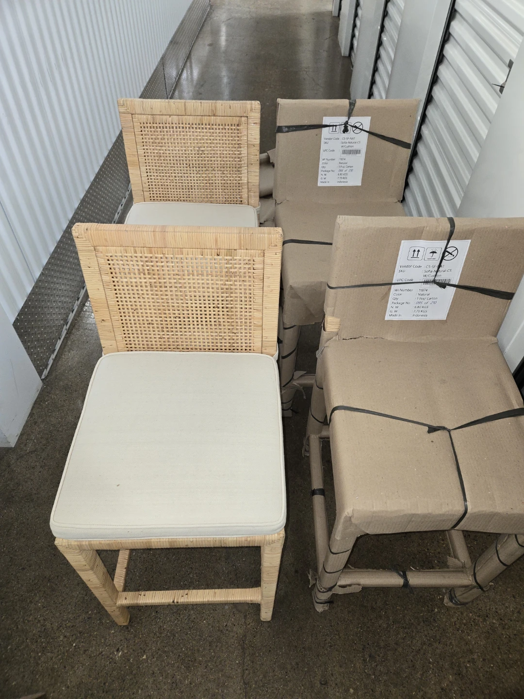 (4) Bali & Pari Sofia Rattan Counter Stool - Light Honey - photo 4