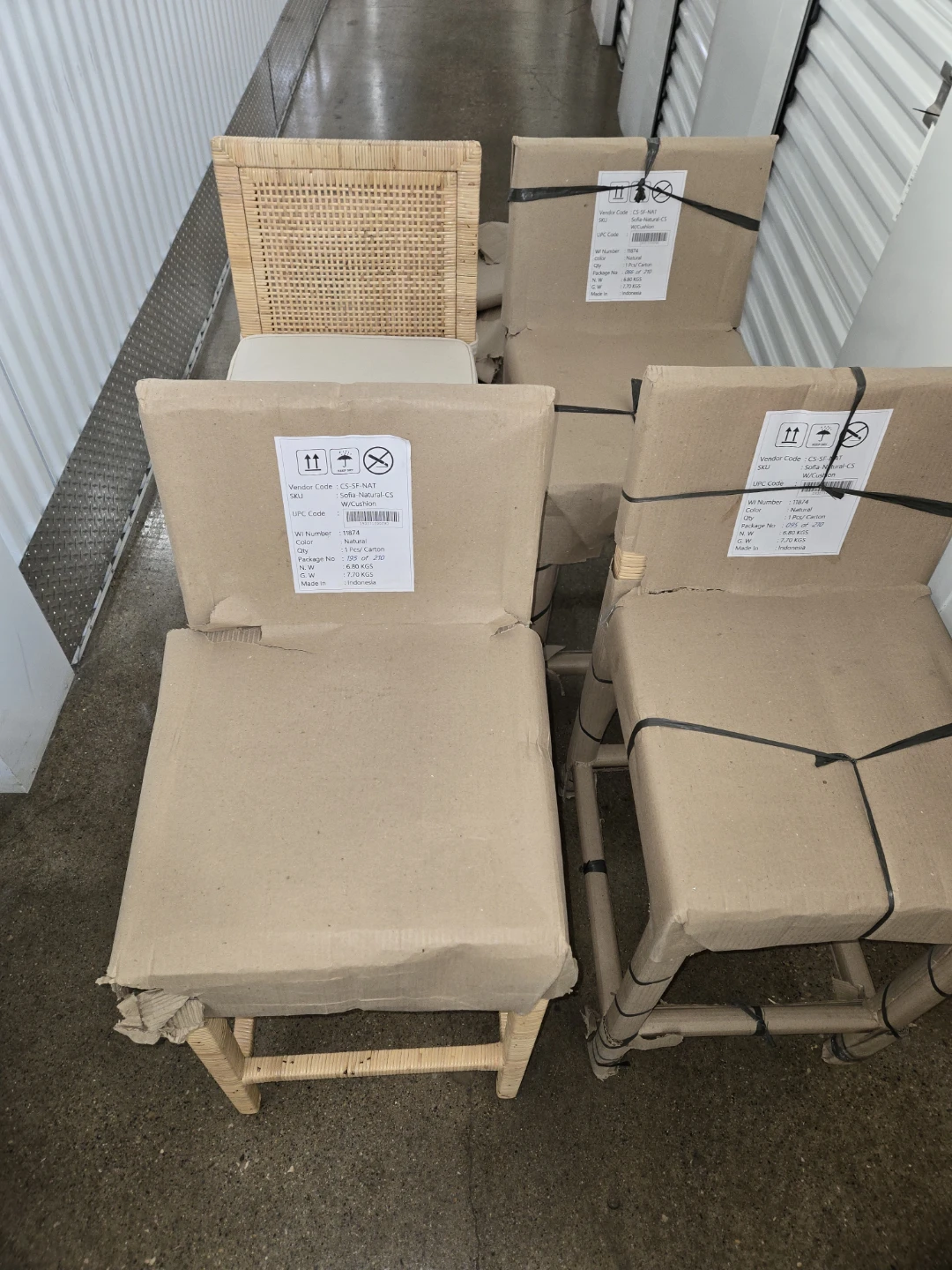 (4) Bali & Pari Sofia Rattan Counter Stool - Light Honey - photo 5