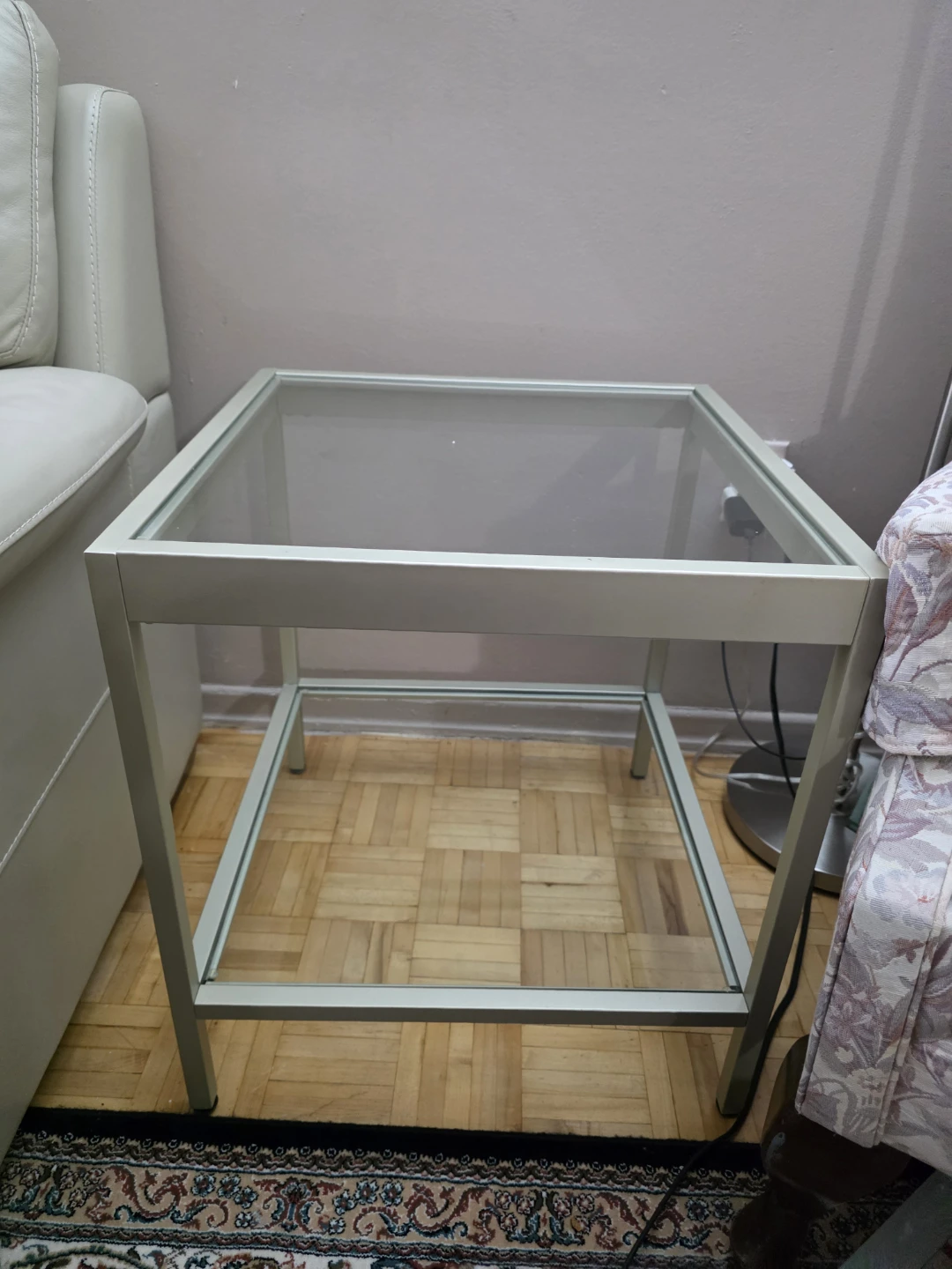 Glass and Metal Coffee Table Set - photo 2