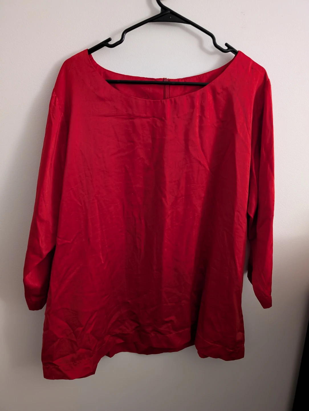 Women's Plus Size Long Sleeve Red Blouse Office Blouse