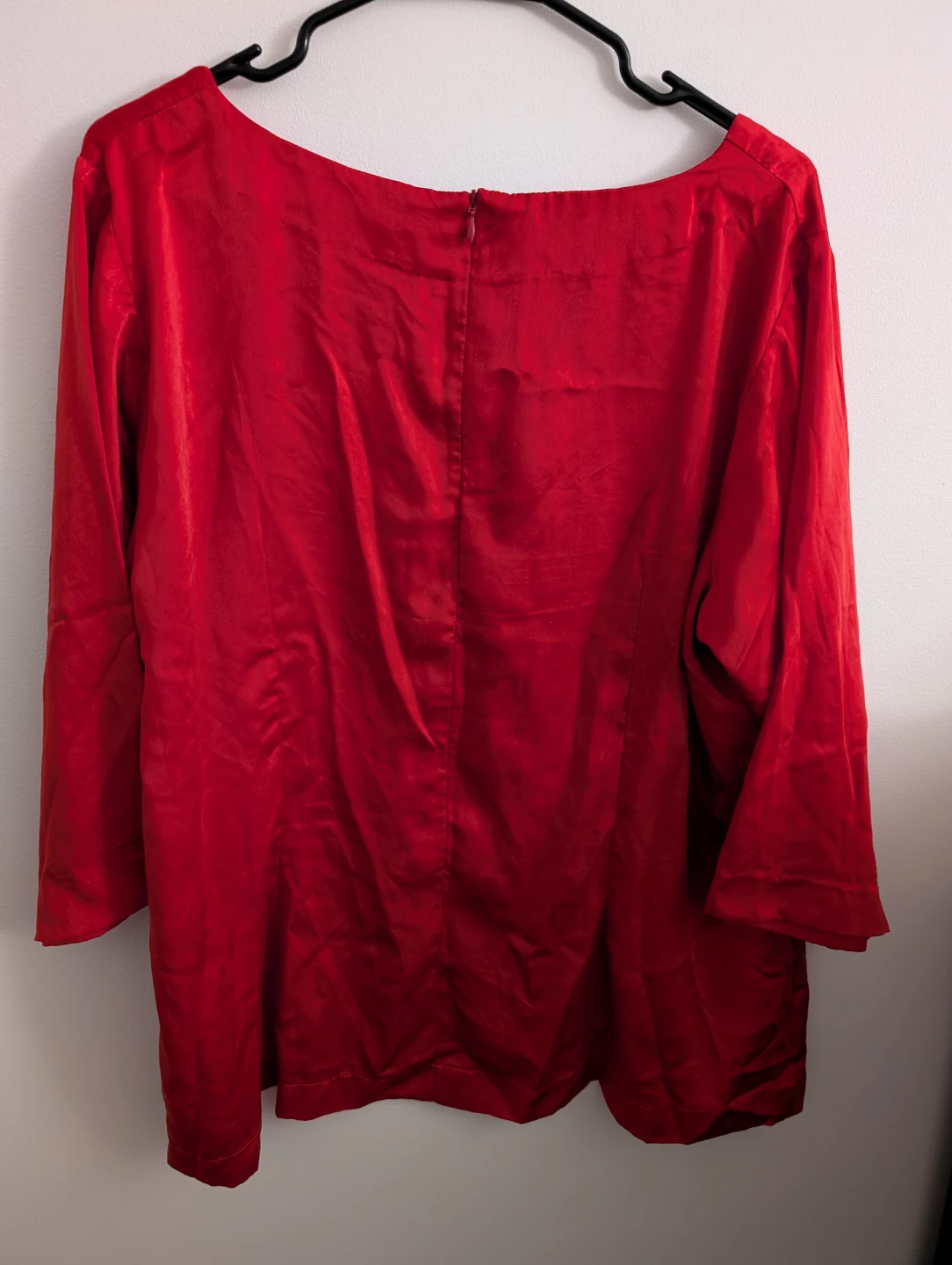 Women's Plus Size Long Sleeve Red Blouse Office Blouse - photo 2
