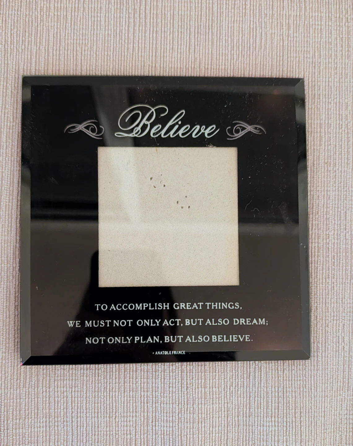 Believe Black Glass Picture Frame