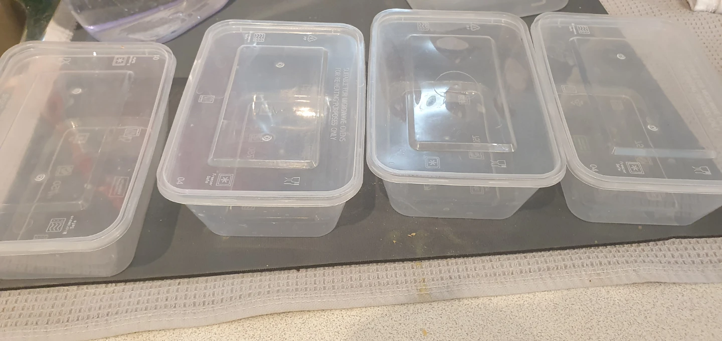 Set of 4 Clear Plastic Food Storage Containers