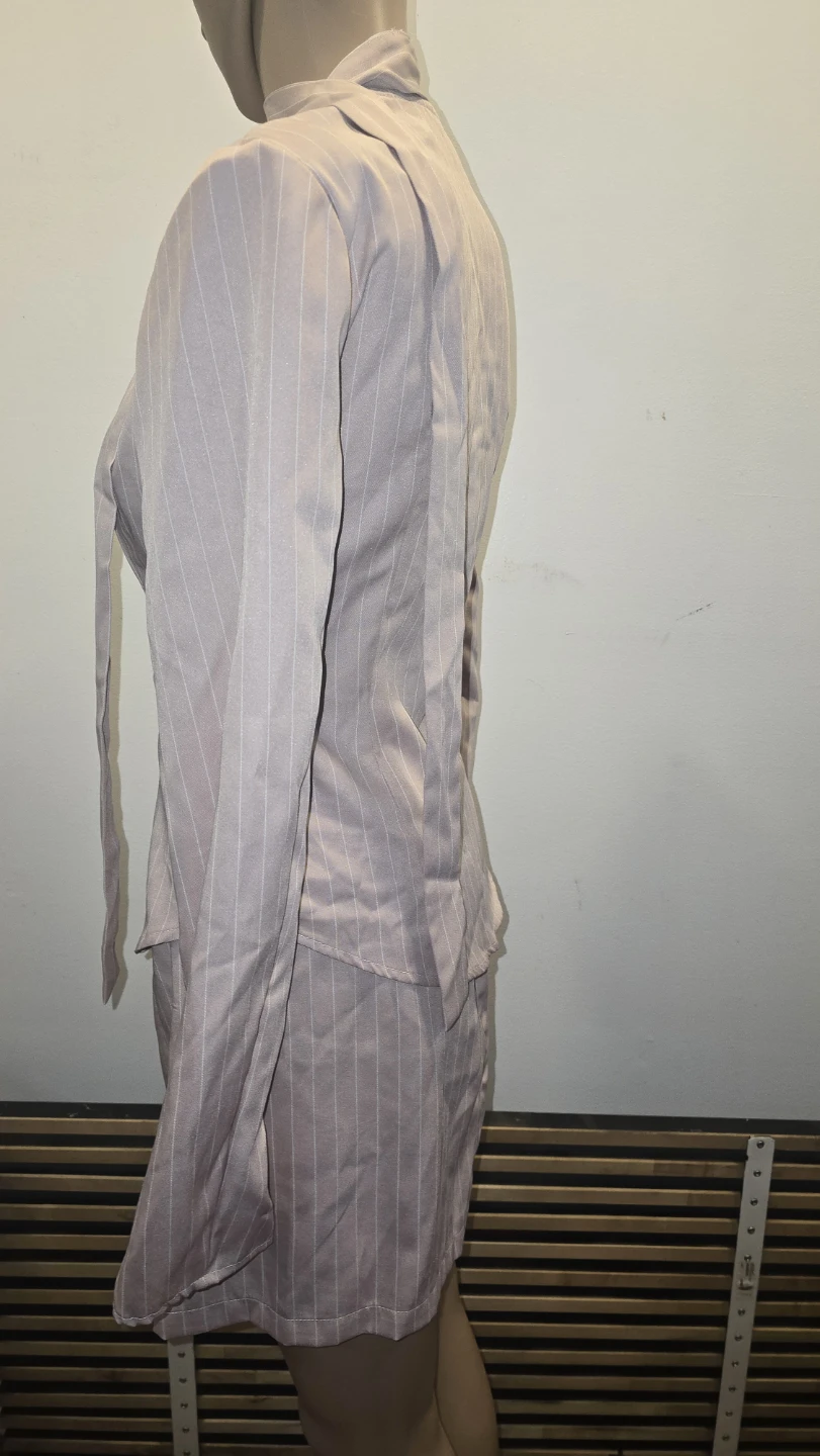 Pale pink Pinstripe Skirt Suit Set SMALL - photo 3