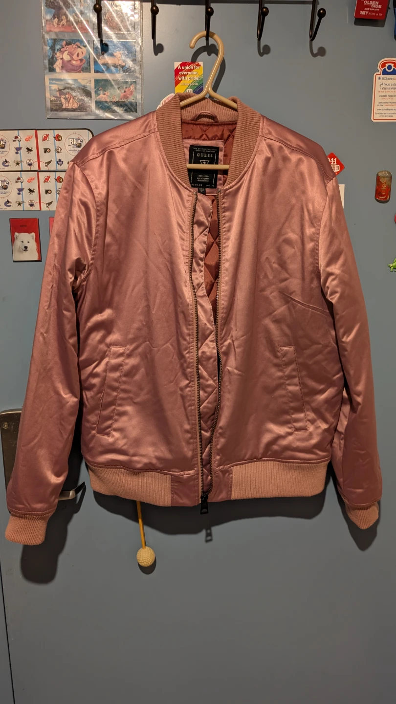 Dusty Rose 🌹 Guess Pink Bomber Jacket Size L - photo 2