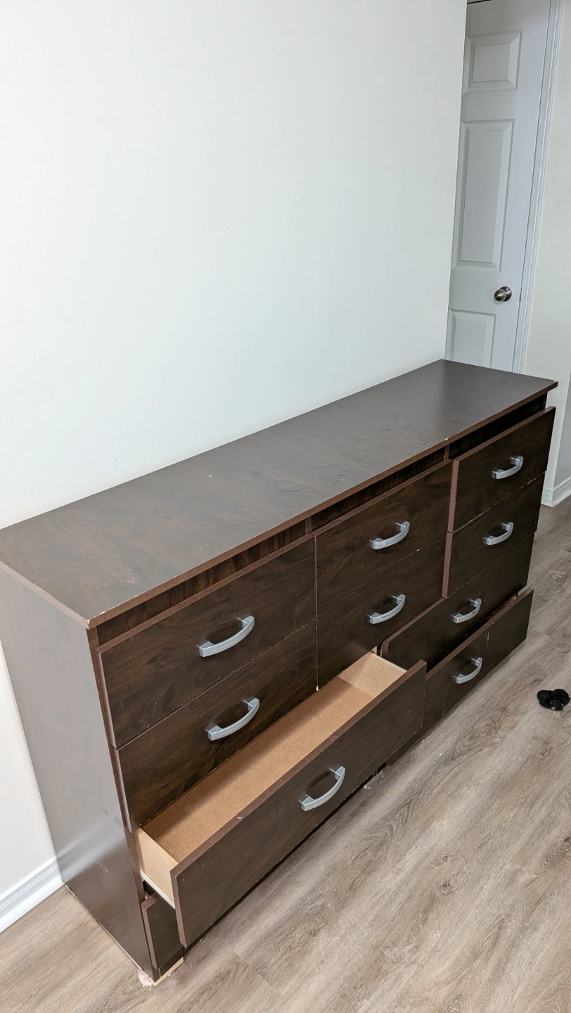 Dark Brown Dresser with 9 Drawers - photo 2