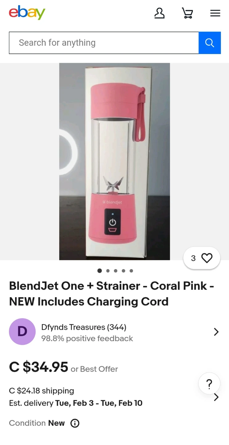 NEW BlendJet Portable Blender - Hot Pink $10 - photo 4