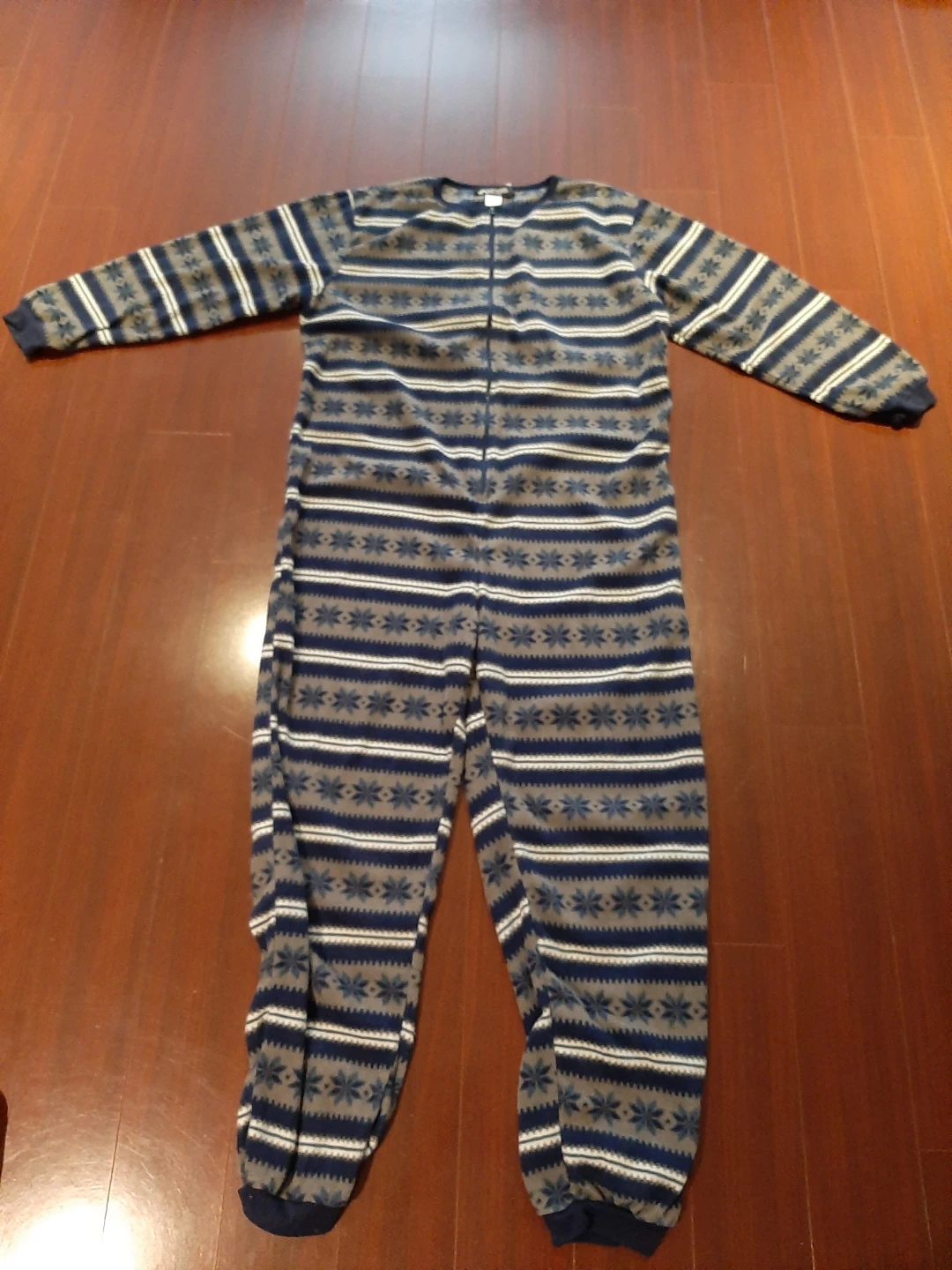 Striped Men's Onesie Pajamas - Large