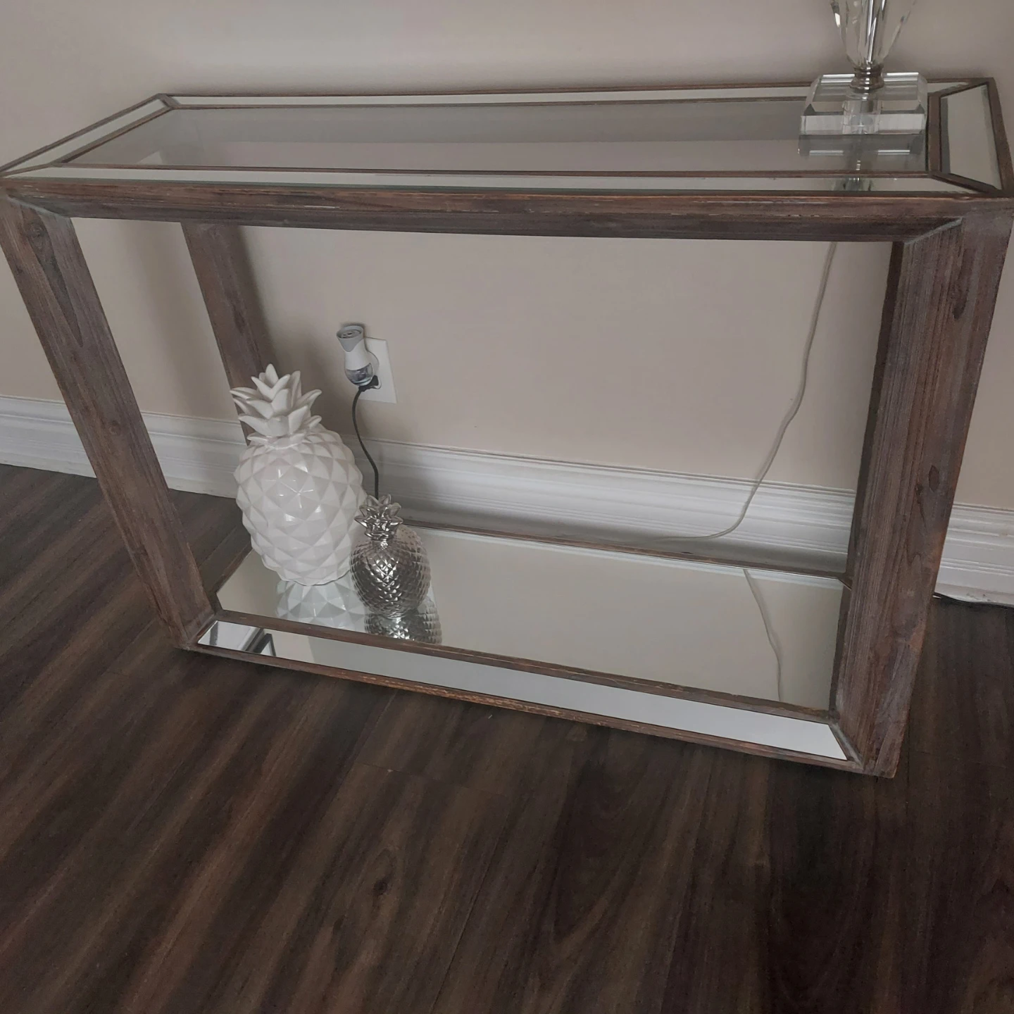 Console Table with Mirrored Top & Shelf - photo 2