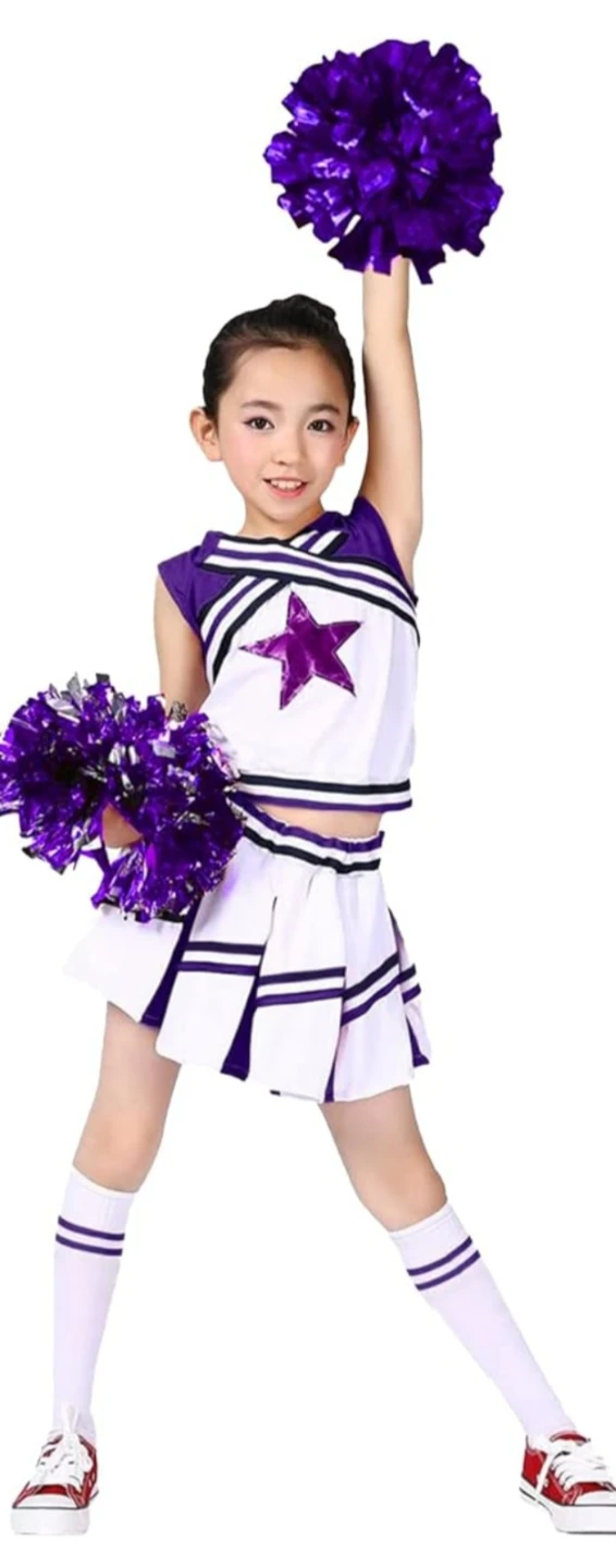Cheerleader Costume Set - Purple and White, Size 160 - photo 2
