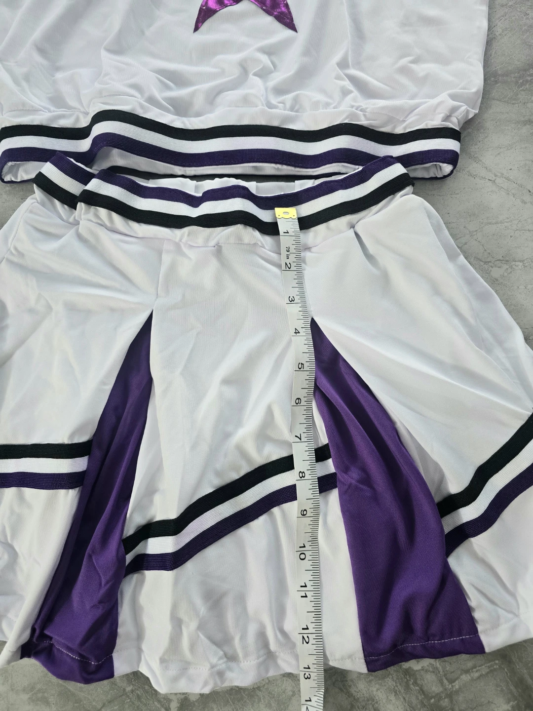 Cheerleader Costume Set - Purple and White, Size 160 - photo 5