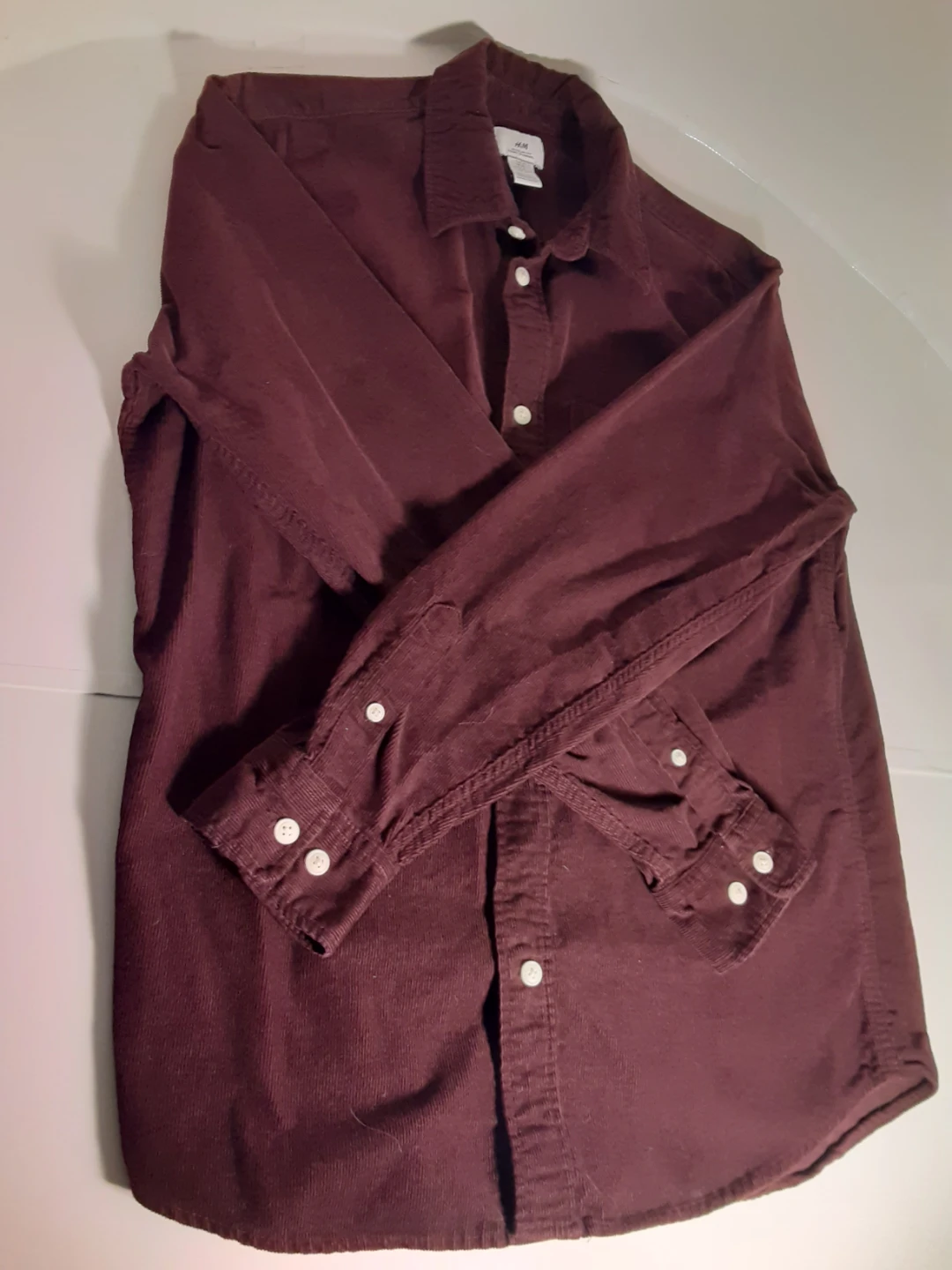 Corduroy Long Sleeve Shirt | H&M - S: M/M - photo 4
