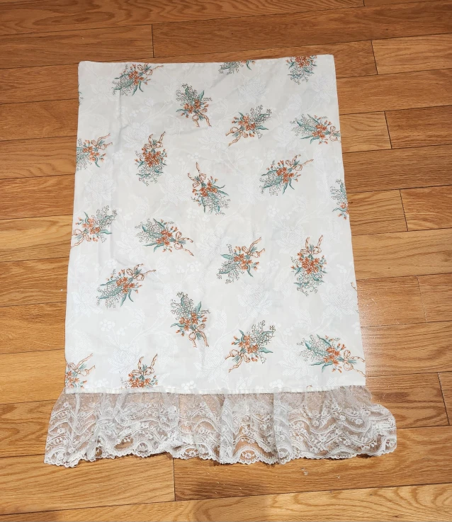 Vintage Floral Fabric with Lace Trim