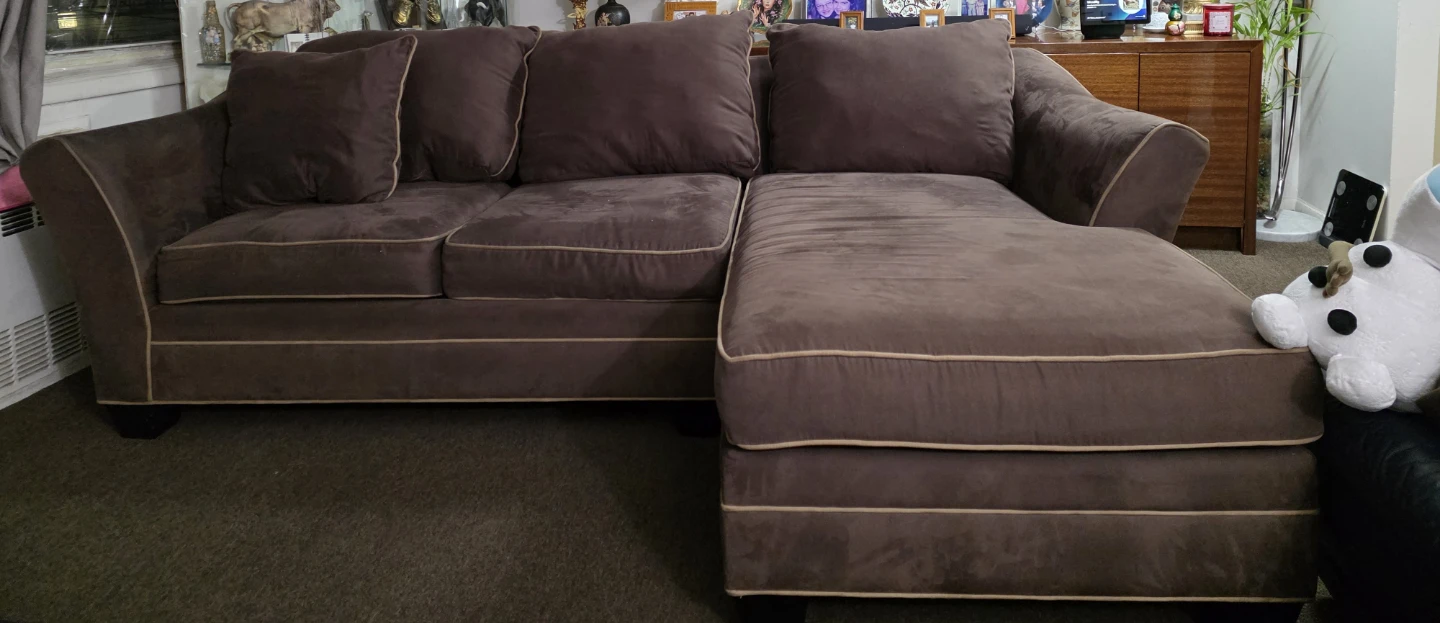 Brown Sectional Sofa with Chaise