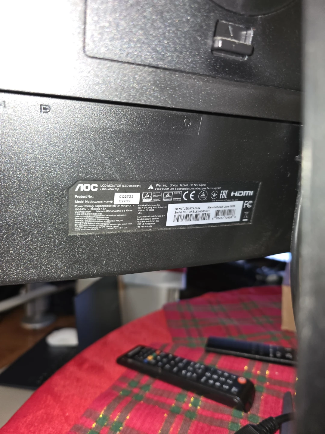 AOC C27G2 27" Curved Gaming Monitor - photo 3