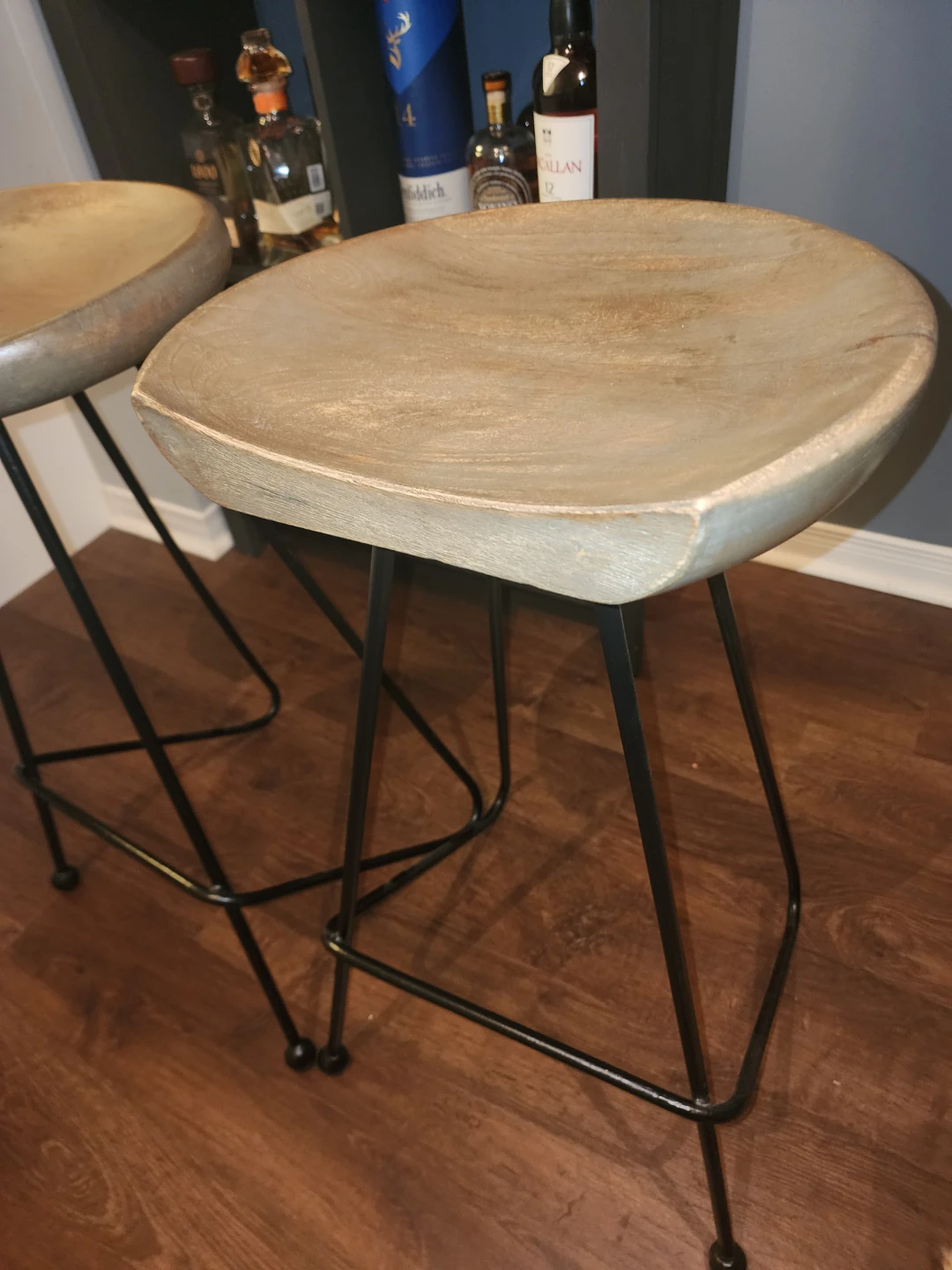 Rustic Style Bar Stools - Set of 2