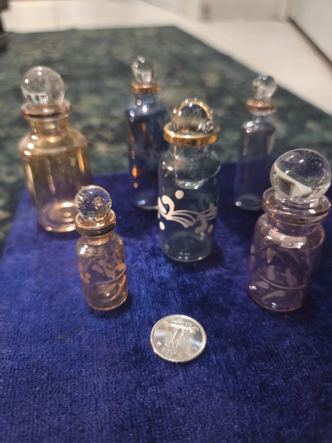 Set of mini fine Glass Bottles