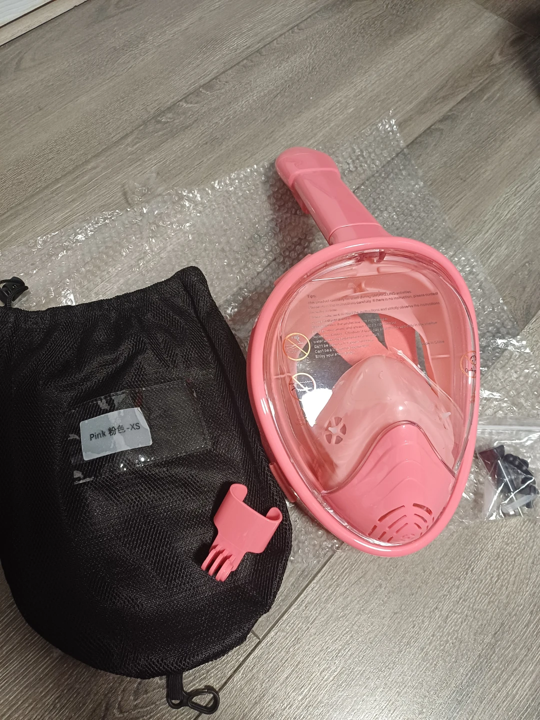 Pink XS Full Face Snorkel Mask