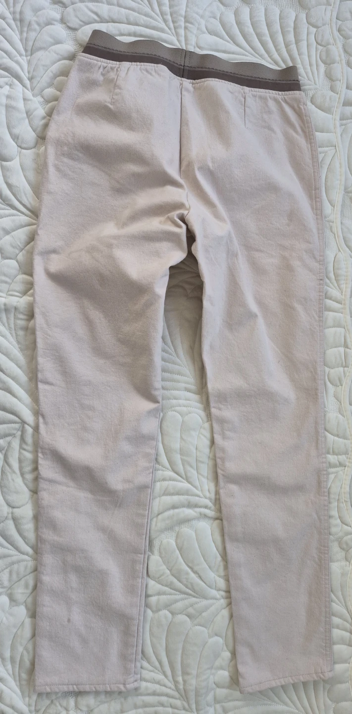 [NEW] Light cream color Elastic Waist Pants