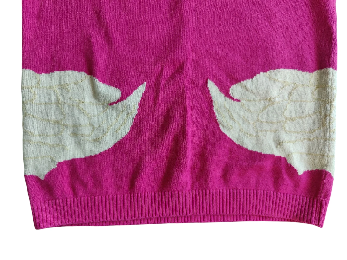 Vintage Women's Pink Magenta Swan Knit Pullover Sweater Small - photo 5