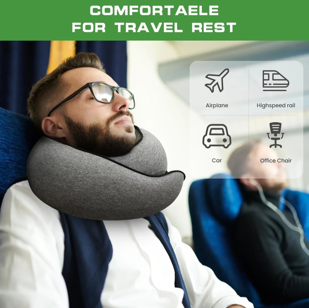 Memory Foam Neck Travel Pillow, Neck Pillow Airplane with.... - photo 3