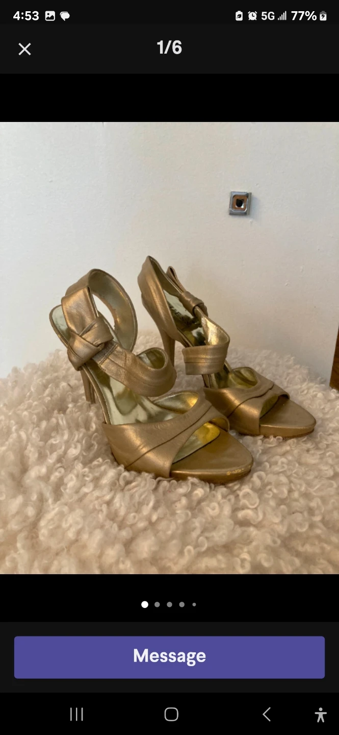 Guess Women's Gold Strappy Heels