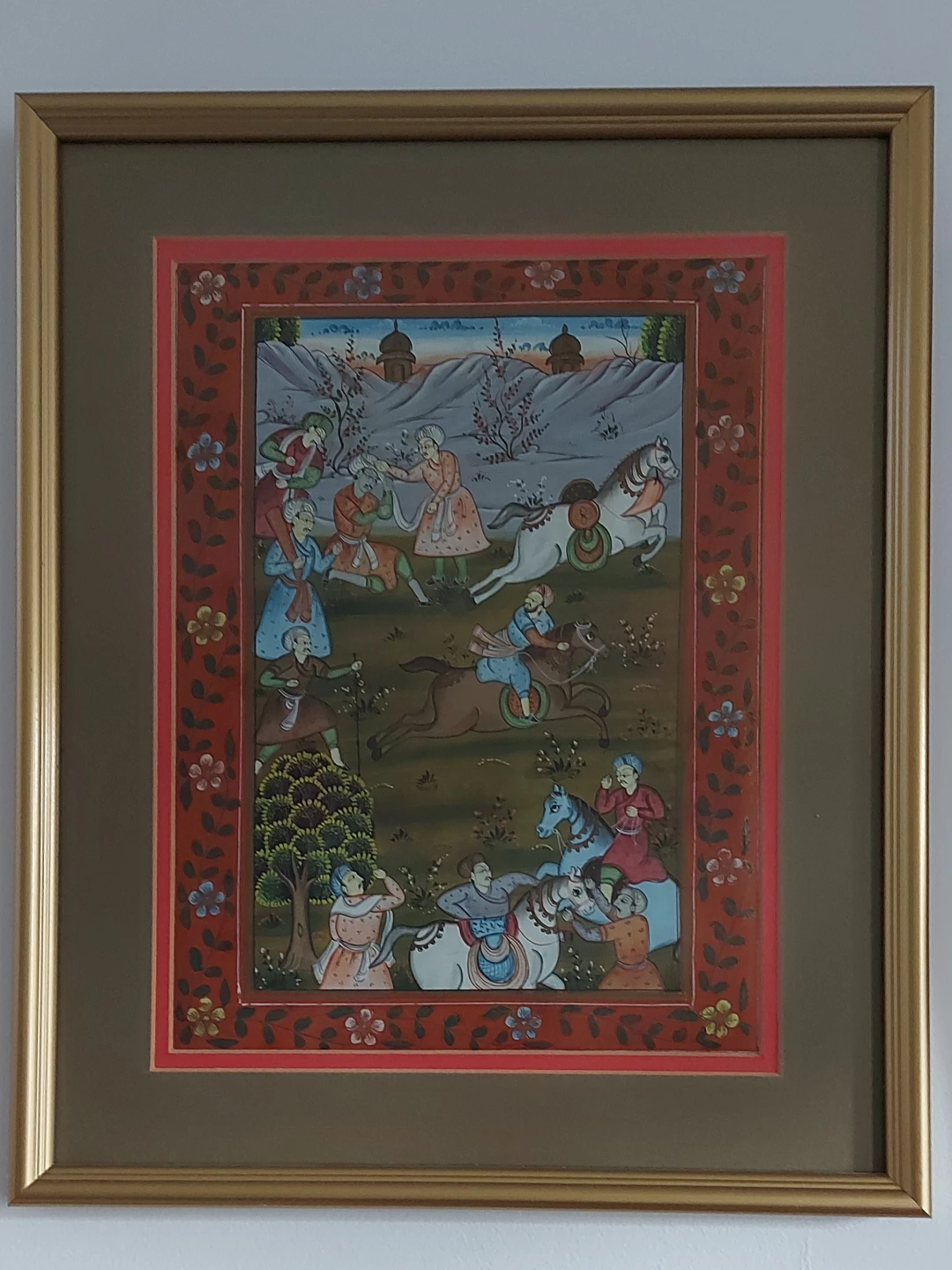 Framed Paintings - Mughal Scene & Marketplace