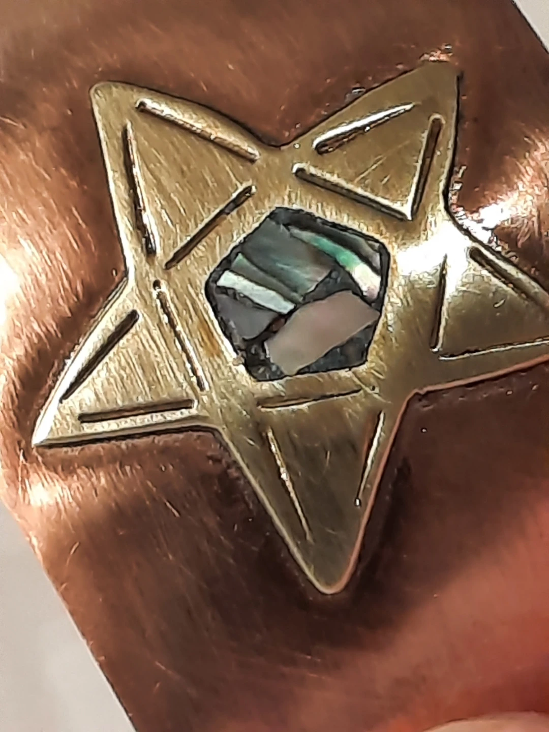 Copper Cuff Bracelet with Star of David Inlay - photo 5
