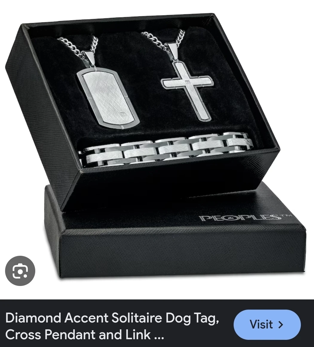 Diamond Accent Solitaire Link Bracelet in Stainless Steel