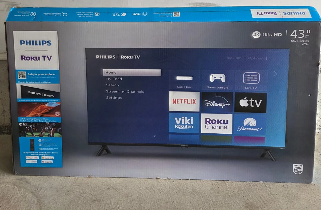 Philips 43" 4K Ultra HD Roku TV - Like New! - photo 2