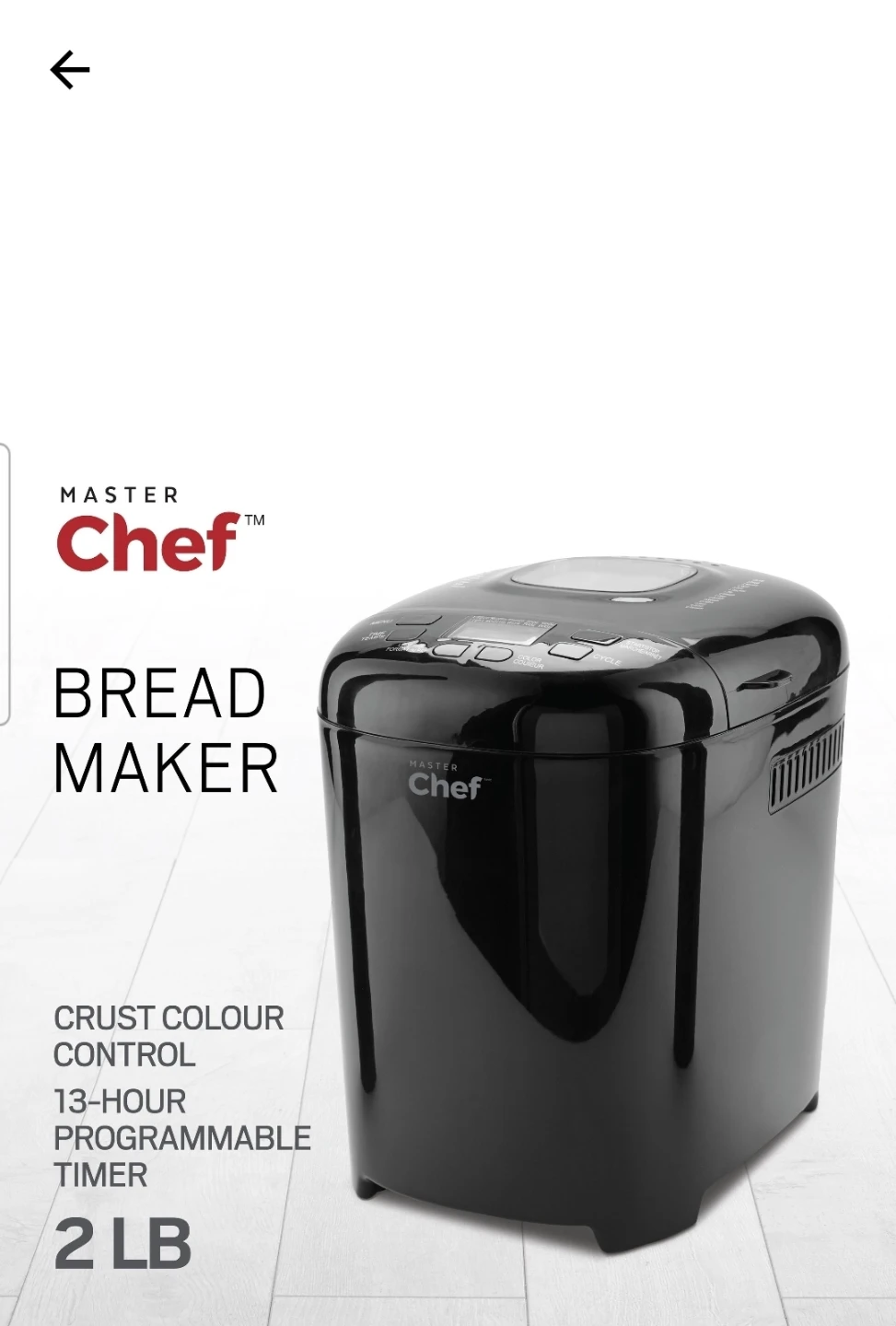 Master Chef Bread Maker - 2 LB