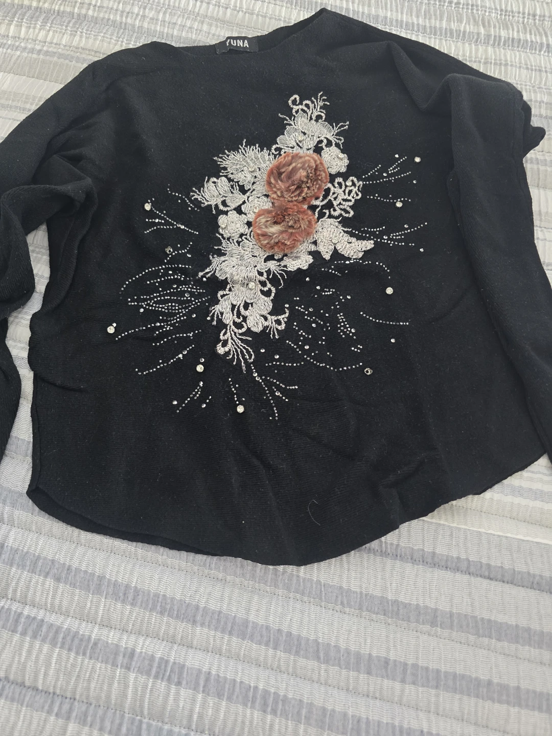 YUNA Black Embellished Sweater - photo 2