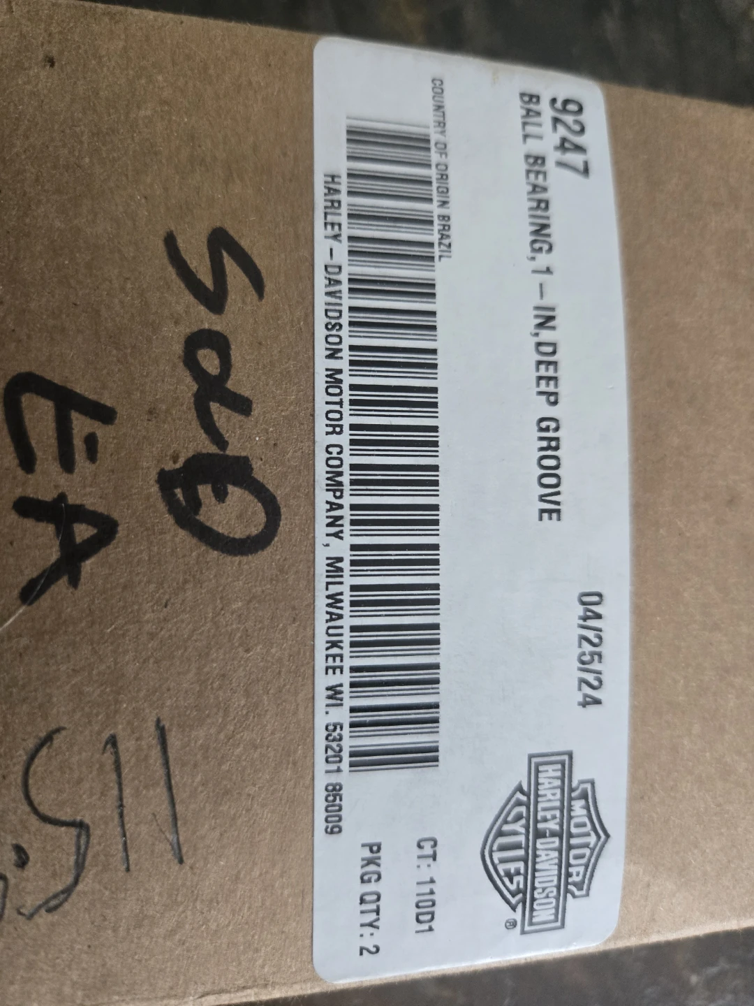 Harley-Davidson 9247 wheel Bearing - New in Box!