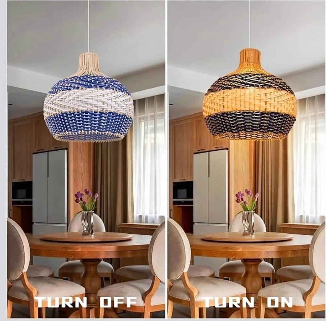 Boho Rattan Chandelier/Pendant Light